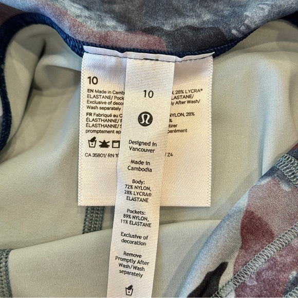 NWT Lululemon Power Thru HR High Rise Short Color Seam in Blue Camo 6” Inseam - Picture 16 of 16